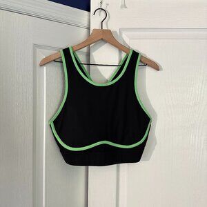 Fabletics Black and Green Sports Bra